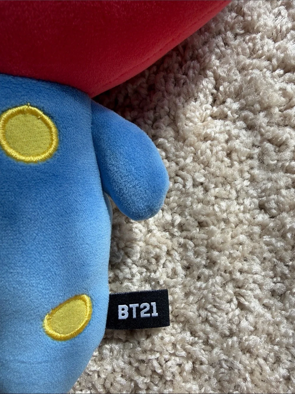 BT21 TATA Plush Toy - Red Head with Blue Body